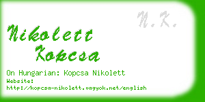 nikolett kopcsa business card